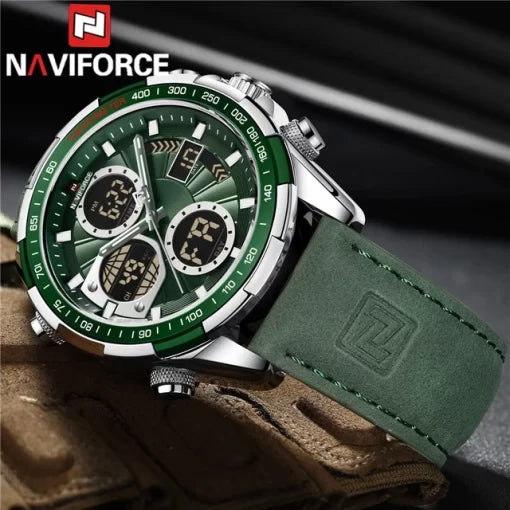 Naviforce 9197 Men's Analog/Digital Watch – Green