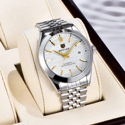 Benyar 5509 Automatic Mens Watch – Silver