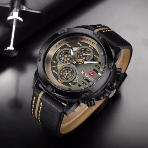 Naviforce 9110 Men's Chronograph Watch – Black