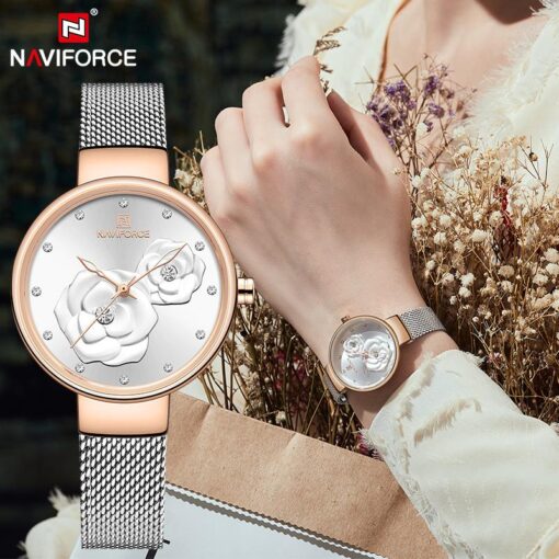 Naviforce 5013 Ladies Watch – Silver/Gold
