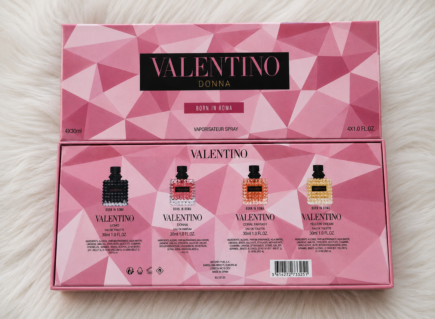 Valentino Donna Born In Roma/Intense/Yellow Dream/Coral Fantasy Set (4x30ml) (Ladies Gift Set)