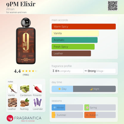 9pm ELIXIR By Afnan EDP 100ml