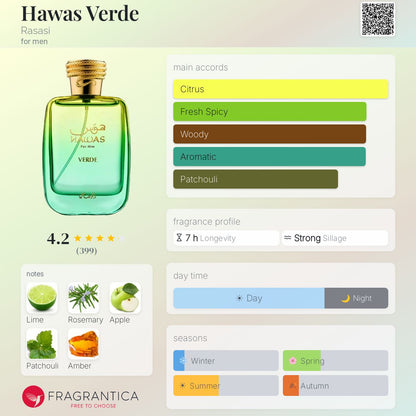 Hawas Verde By Rasasi EDP 100ml