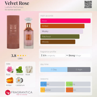 Velvet Rose By Lattafa 100ml (Unisex)