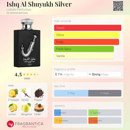 Ishq Al Shuyukh Silver Lattafa EDP 100ml Unisex