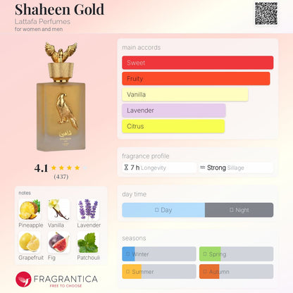 Shaheen Gold Lattafa Perfumes EDP 100ml