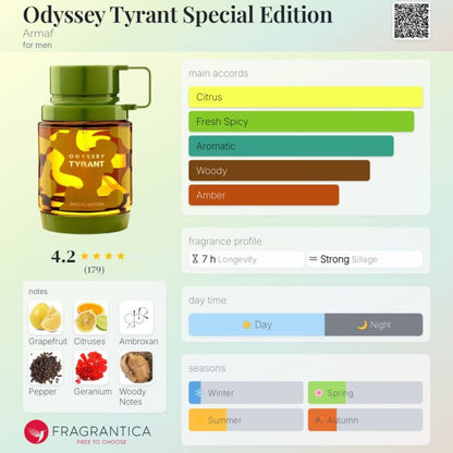 Odyssey Tyrant Special Edition By Armaf EDP 100ml (MEN)