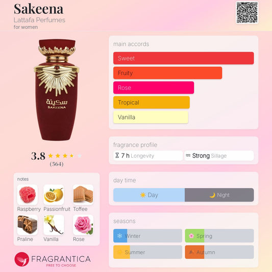 Sakeena By Lattafa EDP 100ml (Red) (LADIES)