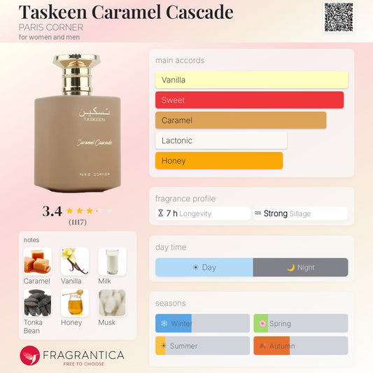 Taskeen Caramel Cascade By Paris Corner EDP 100ml - UNISEX