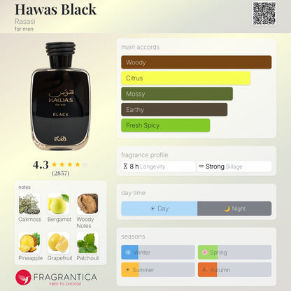 Hawas Black By Rasasi EDP 100ml