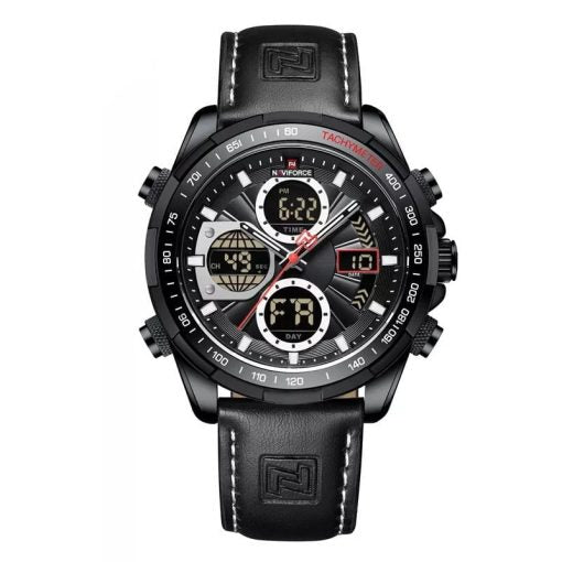 Naviforce 9197 Men's Analog/Digital Watch – Black
