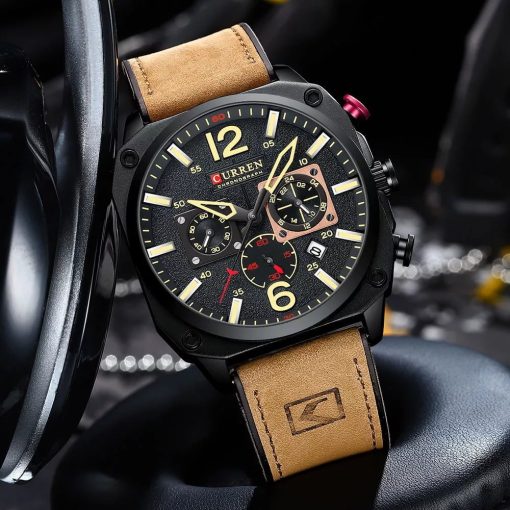 Curren 8398 Men's Chronograph Watch – Brown