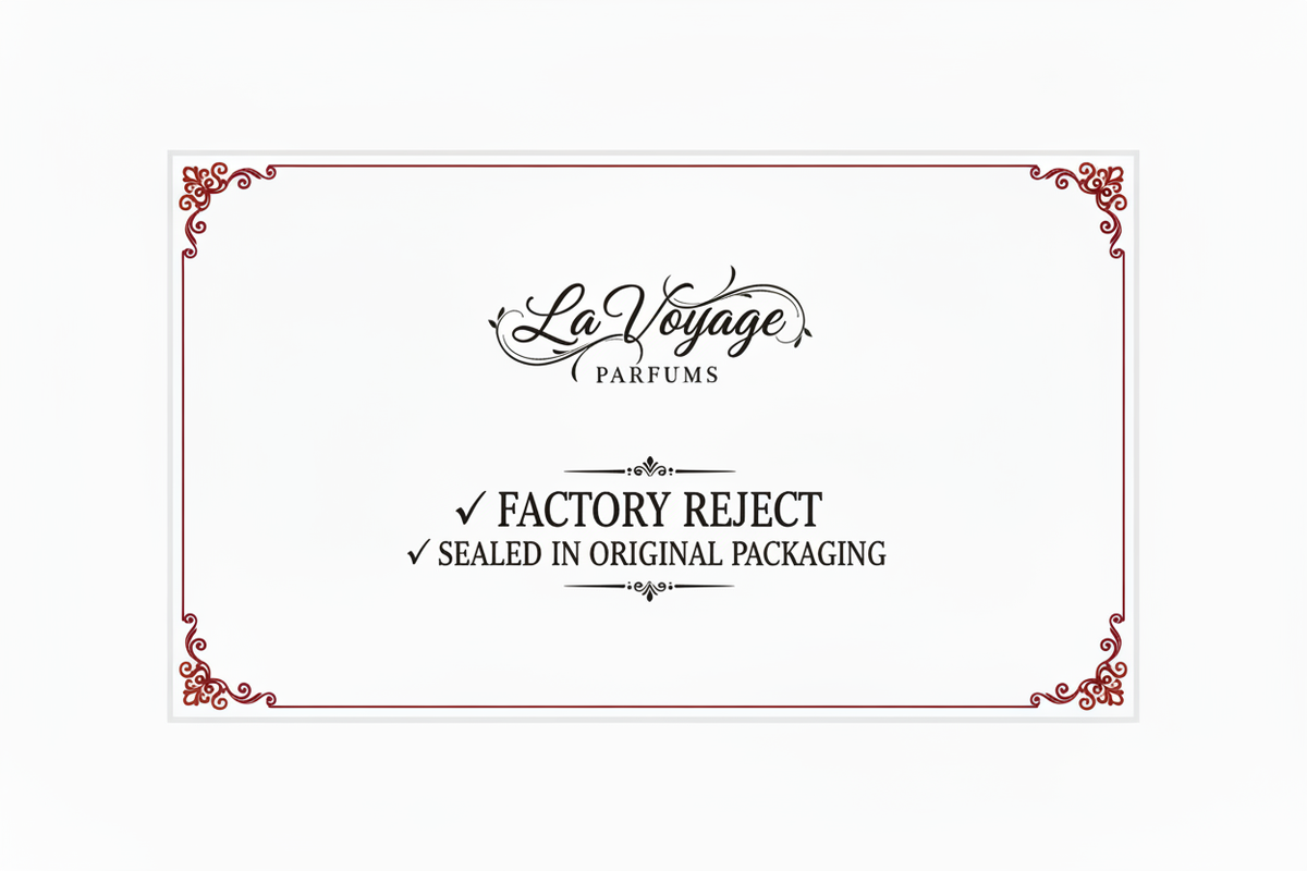 La Voyage Parfums certificate with red frame and black text