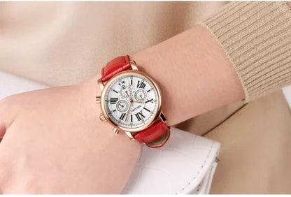 Megir 2058 Ladies Chronograph Watch – Red