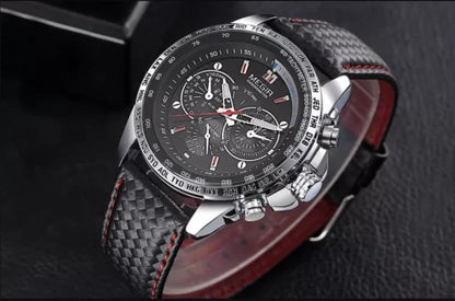 Megir 1010 Men's Leather Quartz Watch
