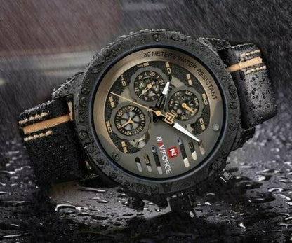 Naviforce 9110 Men's Chronograph Watch – Black