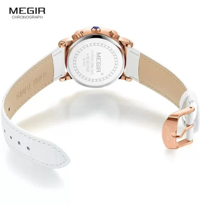 Megir 2058 Ladies Chronograph Watch – White